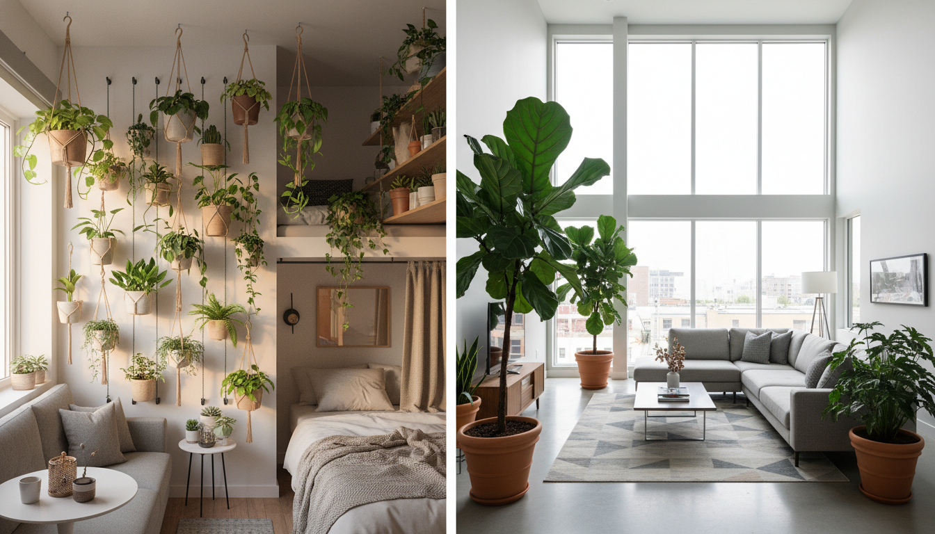 좁은 원룸 vs 넓은 거실 상황별 실내 화초 가이드 관련 이미지 1