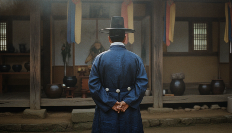 셀프 재회비방 태백산 신당에서 촛불을 켜고 기도하는 금은도령의 뒷모습