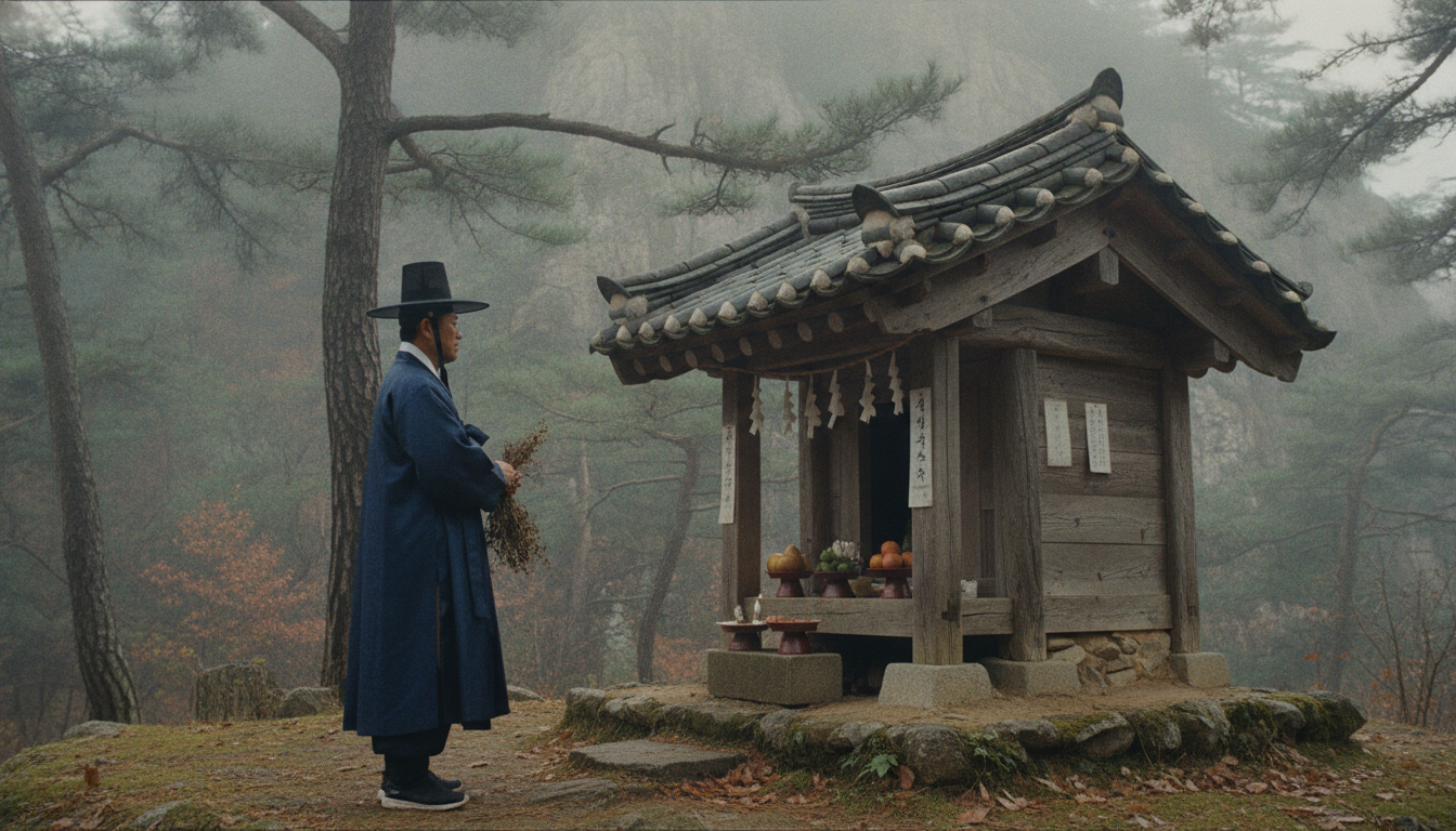 삼재풀이 태백산 당골 자락 산신당의 고요한 전경