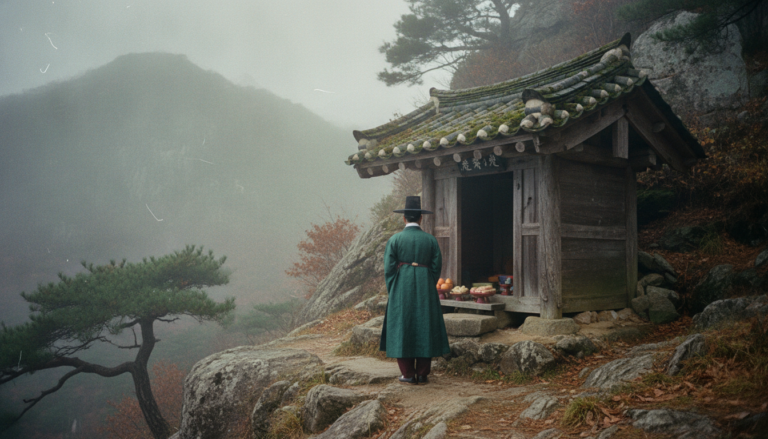 잠수이별 재회 태백산 신당의 고요한 새벽 전경
