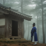 재회부적 종류 태백산 당골 자락의 고요한 새벽 신당 전경