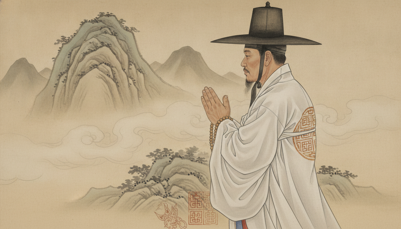 재회부적 종류 태백산 당골 자락의 고요한 새벽 신당 전경