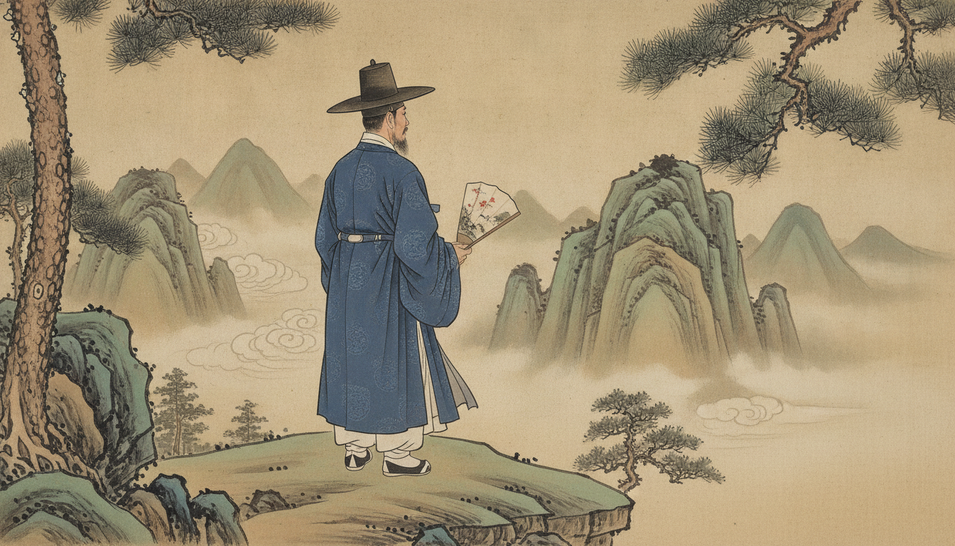인연합의 금은신당 금은도령의 인자한 모습 또는 신당의 따뜻한 조명