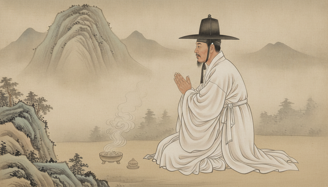재수굿 태백산 계곡 정화수 기도처의 맑은 물줄기