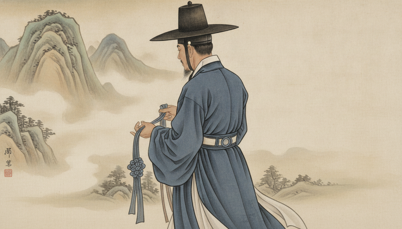 삼재풀이 인연줄을 상징하는 붉은 실과 정성스럽게 차려진 치성 상