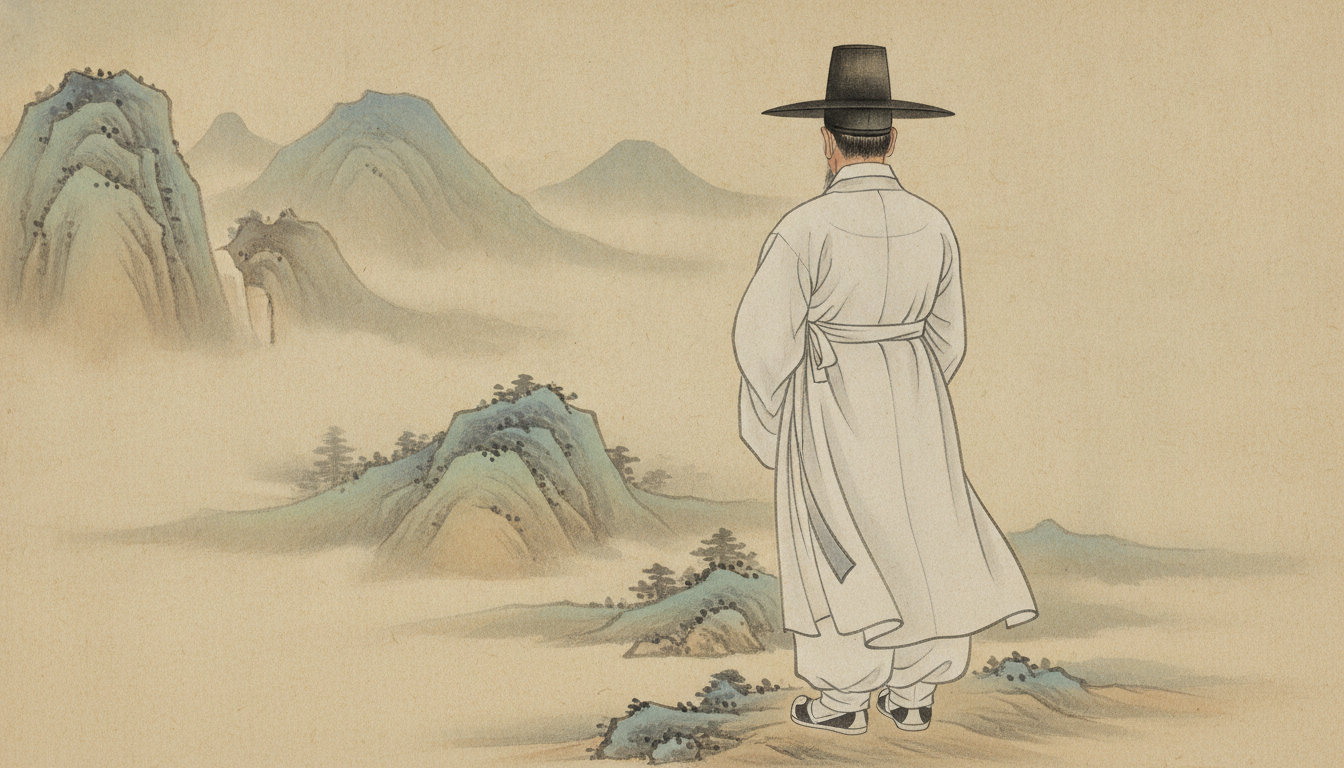 연락 차단 재회 금은도령이 산을 바라보며 기도하는 뒷모습과 따스한 햇살
