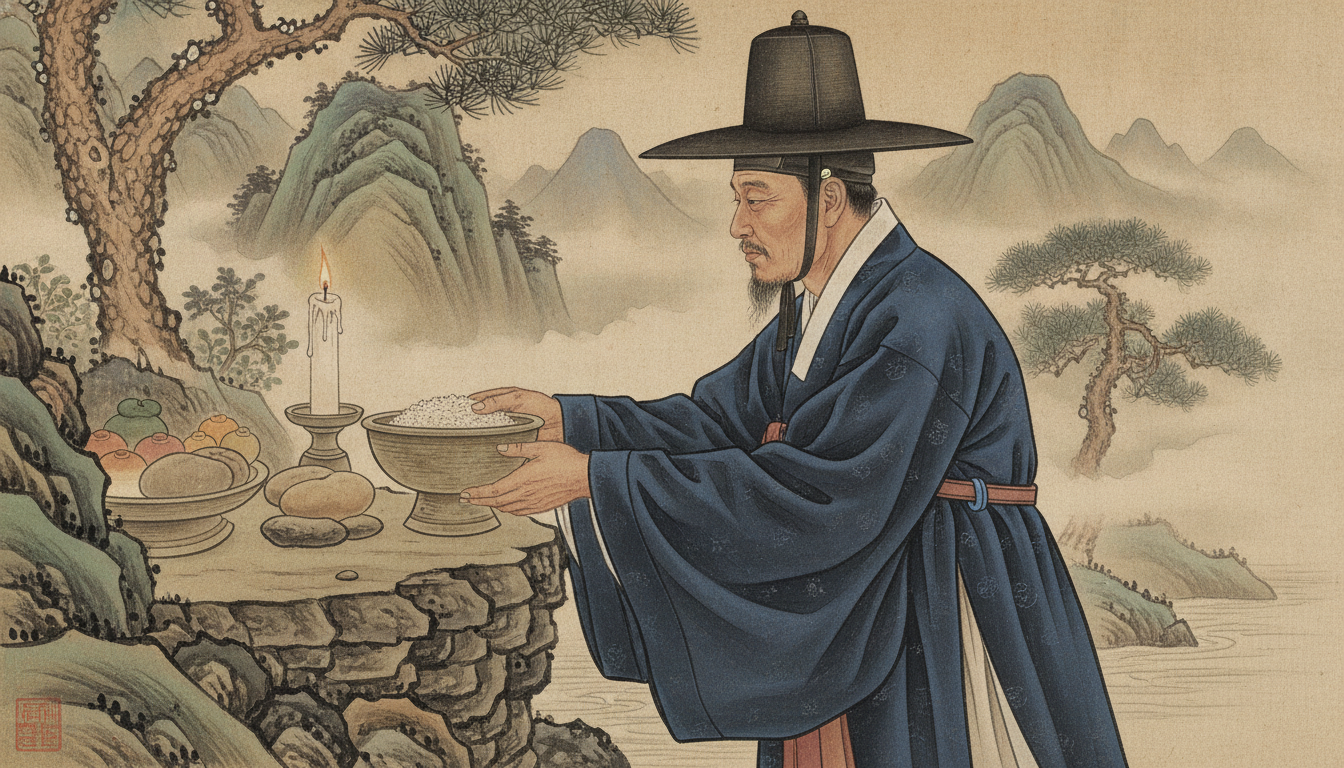 궁합 보는법 사주팔자 여덟 글자가 적힌 고서와 나침반