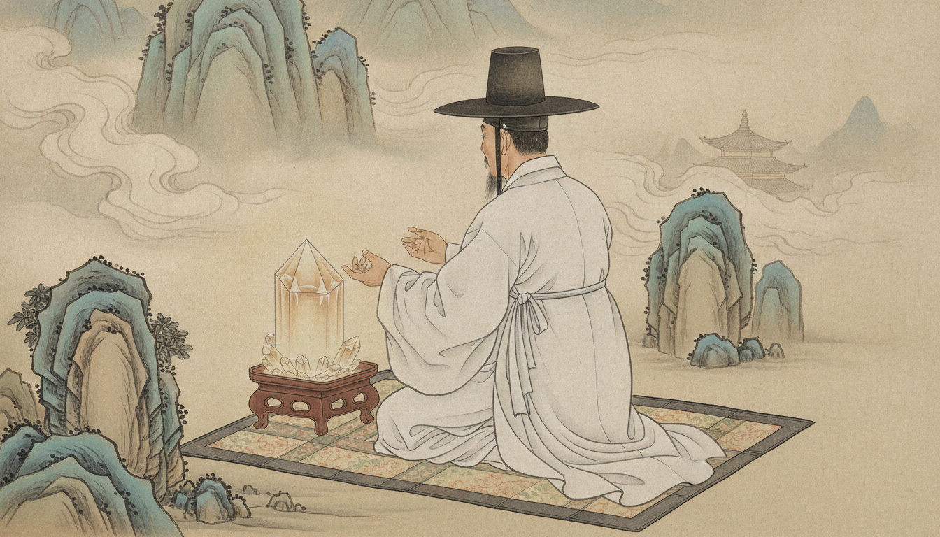 개명 사주 이름 태백산의 맑은 계곡물로 정화수 기도를 올리는 모습