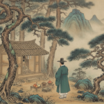상문살 풀이 태백산 당골 자락, 새벽 안개가 자욱한 금은신당의 전경