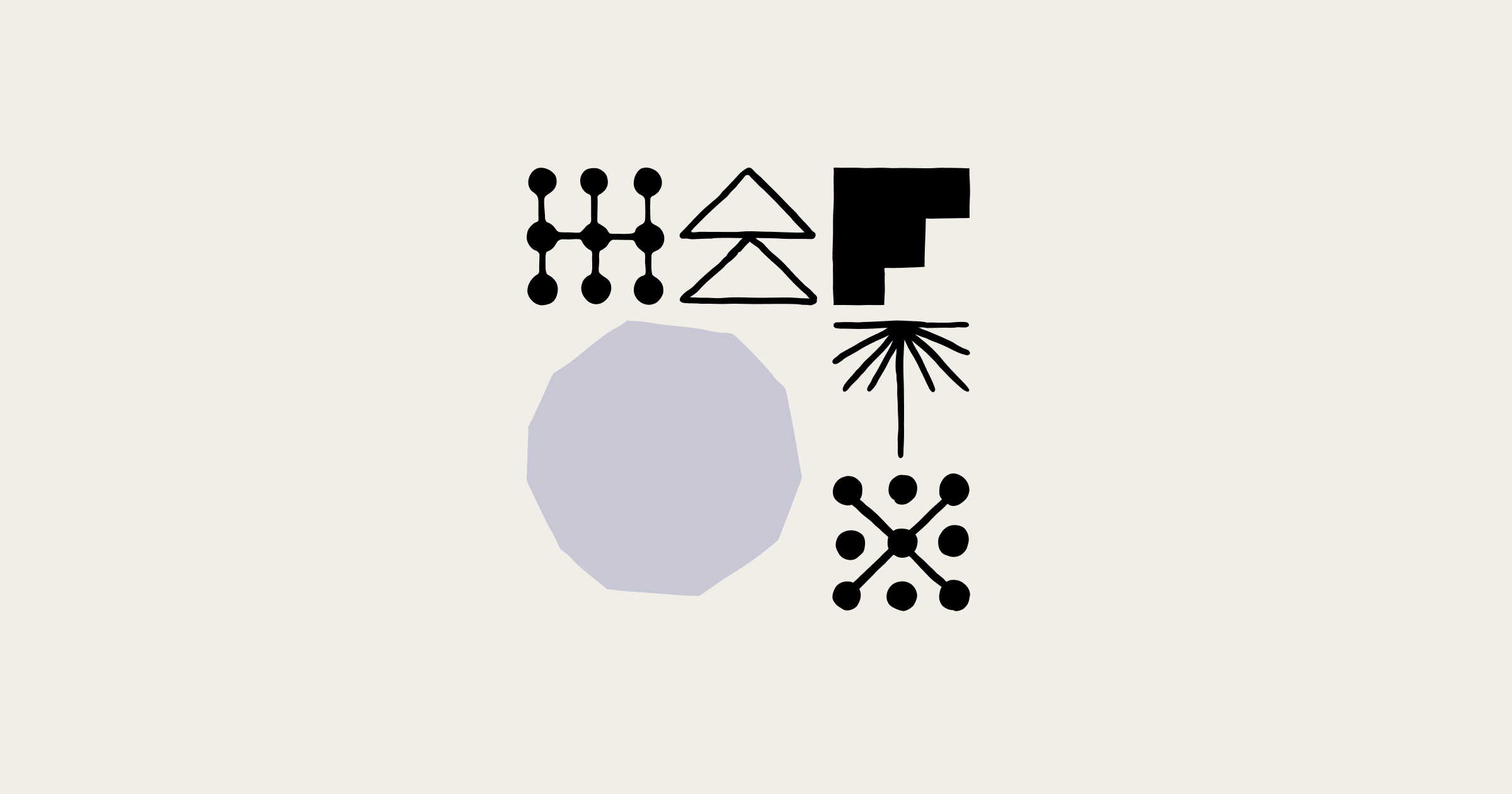 Anthropic 글 Effective context engineering for AI agents의 대표 그림. 점과 선, 삼각형, 계단 모양 같은 검은 도형과 연보라색 다각형이 놓여 있다